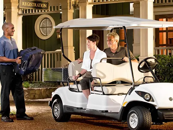 electric utility vehicle 4-seater at hotel